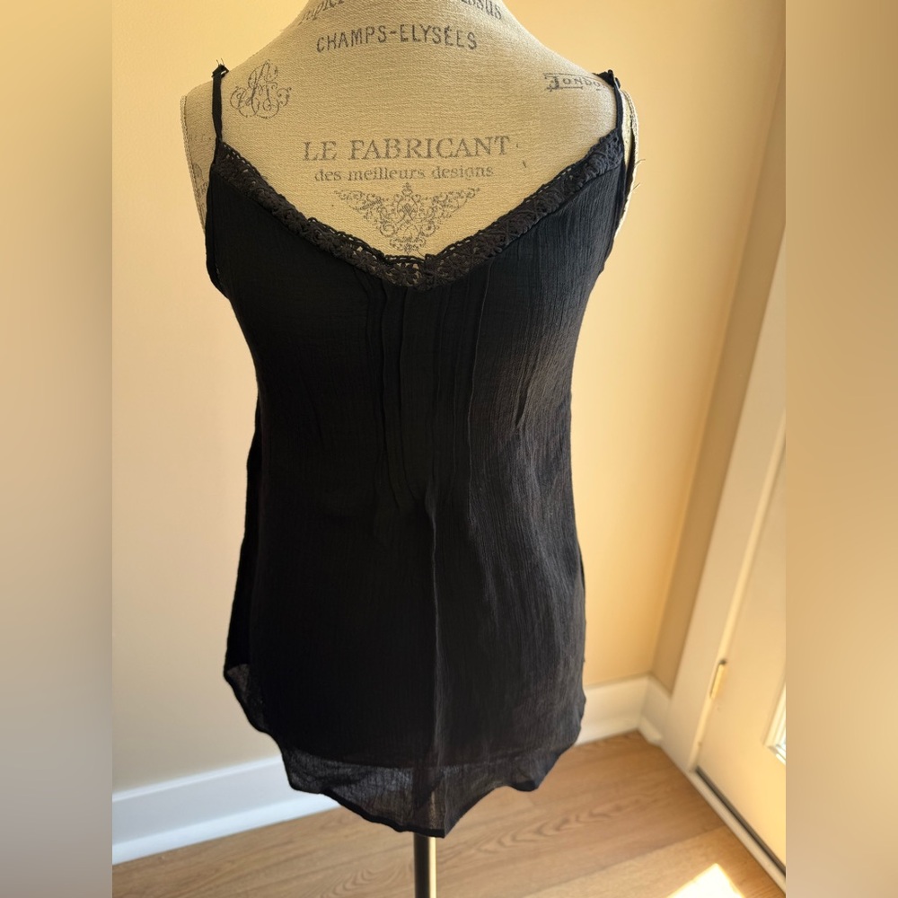 E&M Black Lace Trim Women's Tank